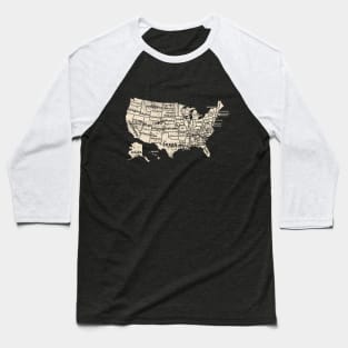 Vintage Map of USA Baseball T-Shirt